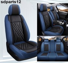 VW Golf Tiguan T-Roc Polo Sitzbezüge Komplettset Kunstleder PU Schwarz-Blau