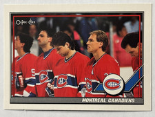 1991-92 O-Pee-Chee #298 Team Card Montreal Canadiens