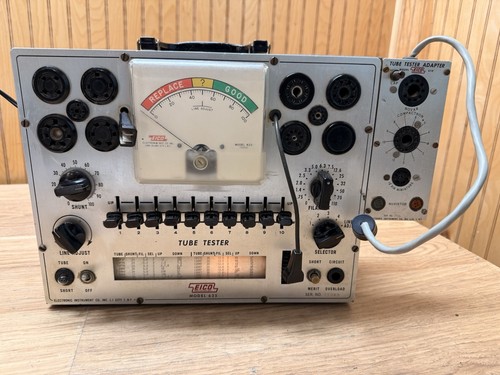 Vintage 1950’s EICO Tube Tester Model 625 w/ Tube Tester Adapter model 610
