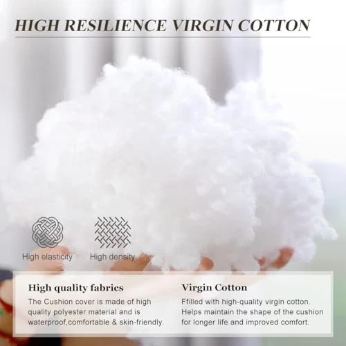 Cojín de repuesto para columpio exterior/interior, 2 o 3 asientos 47x40x4 pulgadas blanco tropical Foto 4 de 4