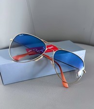 RAY-BAN RB3025 Aviator Sunglasses Gold Frame 58mm Gradient Blue Lens