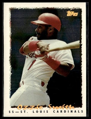 1995 Topps #188 Ozzie Smith CyberStats (Spectralight)