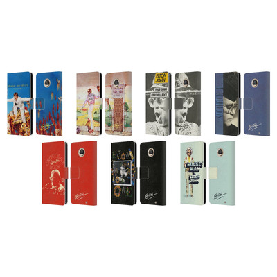 OFFICIAL ELTON JOHN ARTWORK LEATHER BOOK WALLET CASE COVER FOR MOTOROLA PHONES