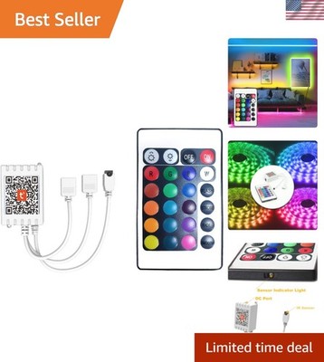 2 Ports Tuya Smart Wi-Fi Dimmable LED Strip Lights with 24-Key Remote Control