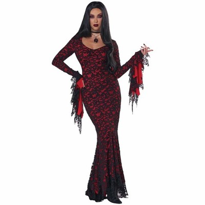 Spitze Vampir Kleid Vampire Gothic Mittelalter Halloween Erwachsene Damen Kostüm