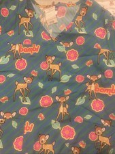 DISNEY Bambi 2X Scrub Top NWT