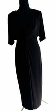 Express Black Twist Front Midi Dress Size S