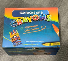 Bulk Crayons - Case of 120, 6-Packs Total 720 Crayons Bulk School Supplies for K