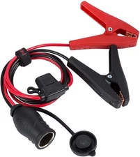 3Ft Alligator Clips to Cigarette Lighter Socket - Heavy Duty Power Boost Cable