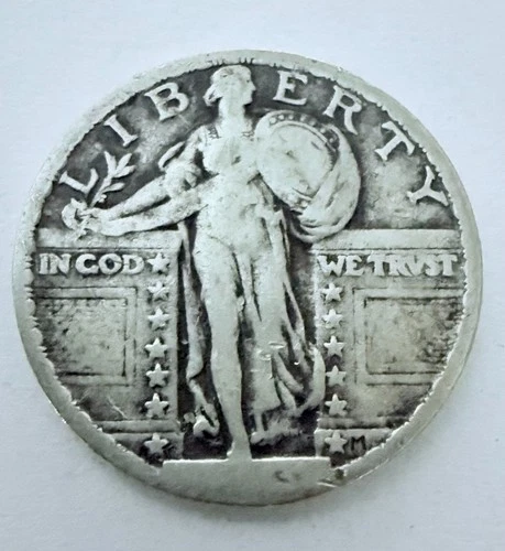 1923  25C Standing Liberty Quarter G Good 90% Silver #2670