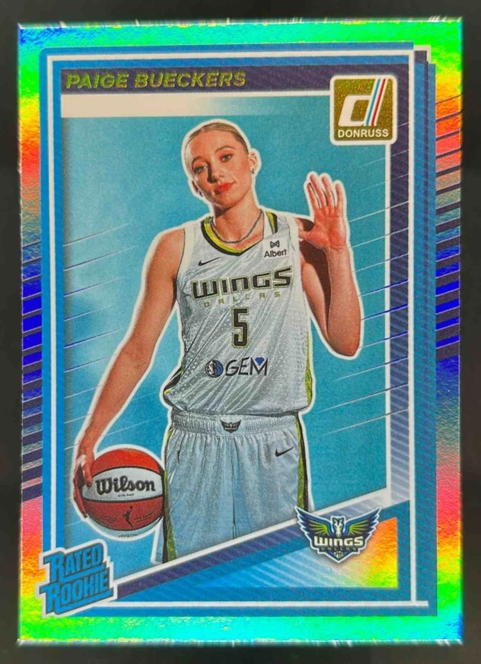 Игра 2025 Donruss WNBA Paige Bueckers Rated Rookie Holo Rookie RC NO86 Wings