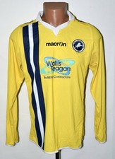 MILLWALL ENGLAND 2010'S AWAY FOOTBALL SHIRT MACRON SIZE L ADULT LONG SLEEVE