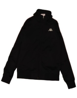 KAPPA Womens Graphic Tracksuit Top Jacket UK 12 Medium Black Colourblock KX09