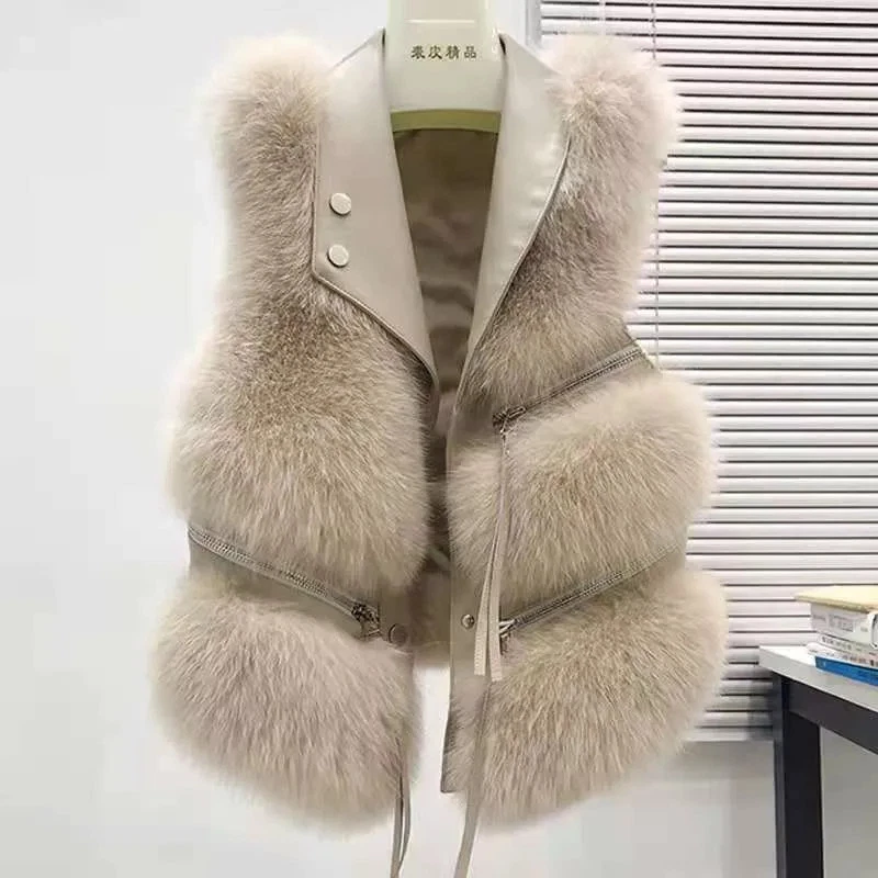 Faux Mongolia pelliccia di pecora donna gilet lungo colorato caldo pelliccia sintetica cappotti di peluche di grandi dimensioni giacca femminile autunno inverno capispalla pelosa  200000345