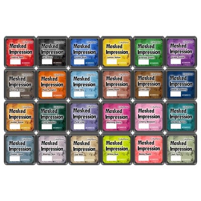 Masked Impression Mini Ink Pads for Stamps Water Based Smudge Chalk Stamp Pad...