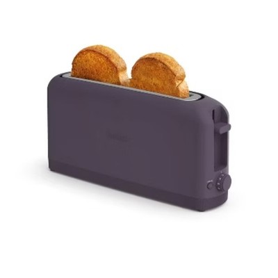 2-Slice Slim Toaster Plum: Metal, 900W,Spot Clean, 6.85'' H, 3.58'' D, 14.88'' W