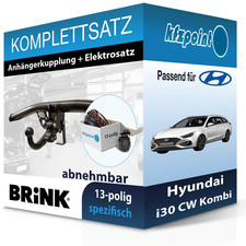 Für Hyundai i30 CW Kombi 12- BRINK Anhängerkupplung abnehmbar + 13polig E-Satz