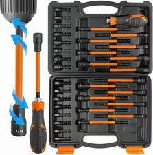 33PCS Magnetic Nut Driver Set with Long Handle 6 Inch Long Nut Driver Set
