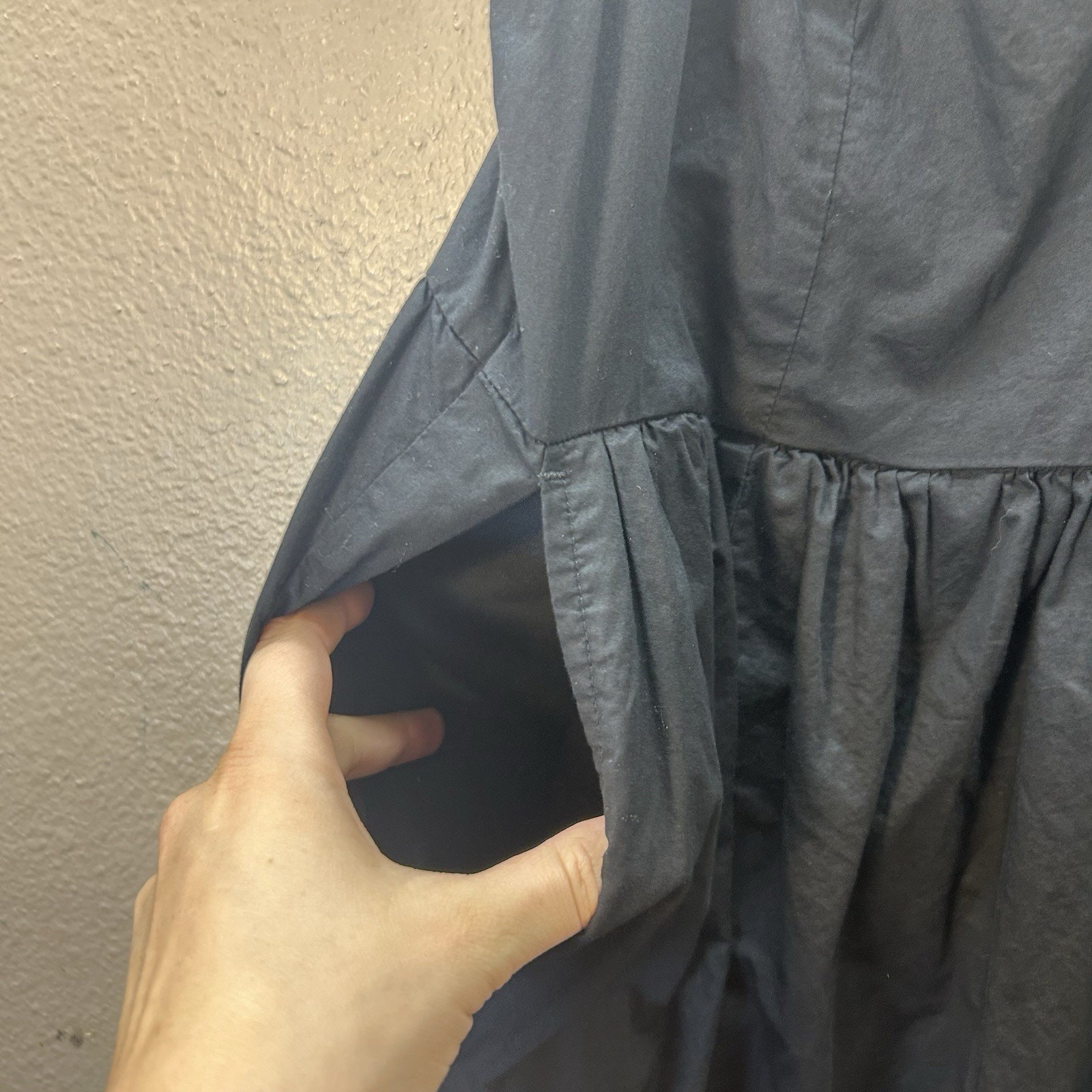 Old Navy Midi Cami Swing Dress Size S Cotton Poplin Black Vacation Sundress