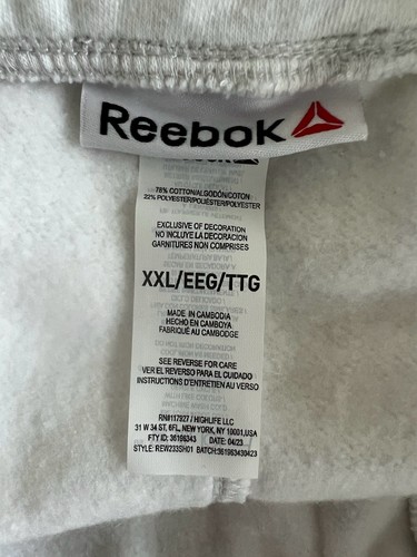 NWT REEBOK EGRET HEATHER White Relaxed Run Fleece Shorts Women’s Size XXL - Picture 7 of 7