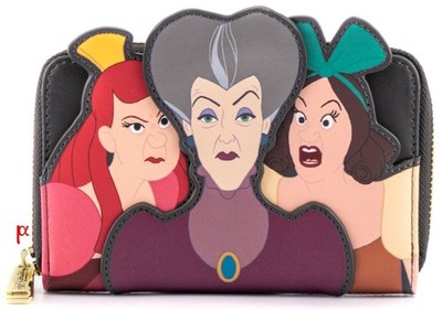 Loungefly Disney Cinderella Evil Stepmother and Stepsisters Cosplay Zip Wallet