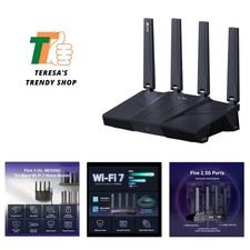 Flint 3 Tri-Band WiFi 7 Router, Router WiFi da Gioco ad Alta Velocità 6GHz per Wireless...