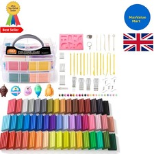 Fun and Safe 50 Colour Polymer Clay Kit - Ideal for Creative Kids and Beginners