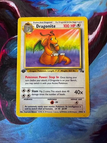 New ListingPokemon TCG 1999 Dragonite Fossil 1st Edition 19/62 Non Holo Card Vintage