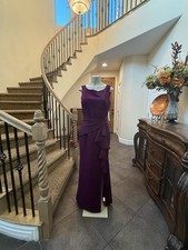 NWT Eliza J. Wine Cascading  Ruffle Sleeveless Gown  12 Formal Dress Nordstrom