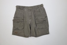 Vintage 90s Columbia Mens 34 Faded Above Knee Canvas Cargo Shorts Green Cotton