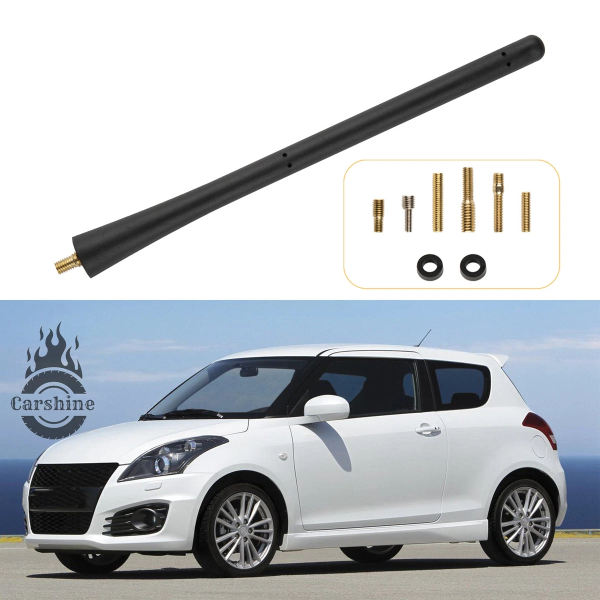 BEROZA Antenne Aileron De Requin Pour Suzuki Swift 2013-2024 - Antenne Toit Réception Booster Imperméable - Accessoire Modification Voiture Noire