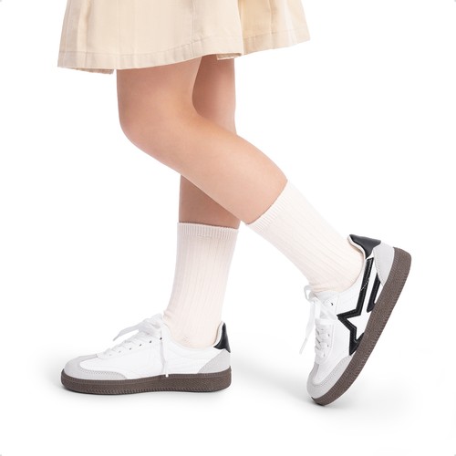 Boys Girls Retro Chic Sneakers Casual Shoes Lace up School Street Walking Shoes - Picture 22 of 22