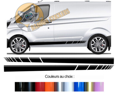 2 UNTERE STREIFEN FÜR FORD TRANSIT CUSTOM VAN STICKER BD573N-104