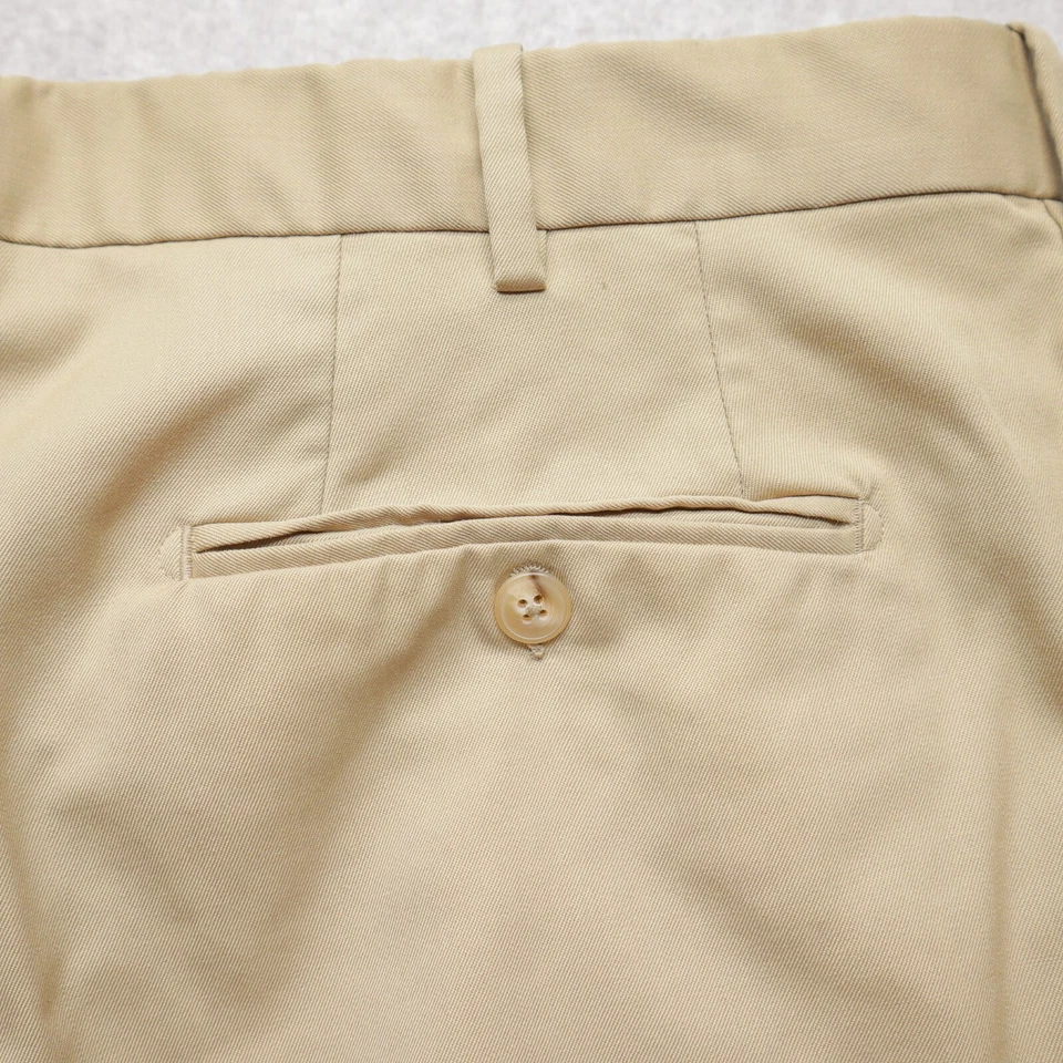 Pantalones chinos JB Britches para hombre 42 L Torino beige tostado hechos en Italia 100 % lana Foto 4 de 4