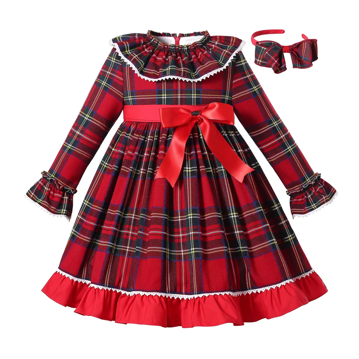 Red tartan dress kids sale