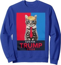 Cats for Trump Vote for President Elections 2024 Unisex Crewneck Sweatshirt