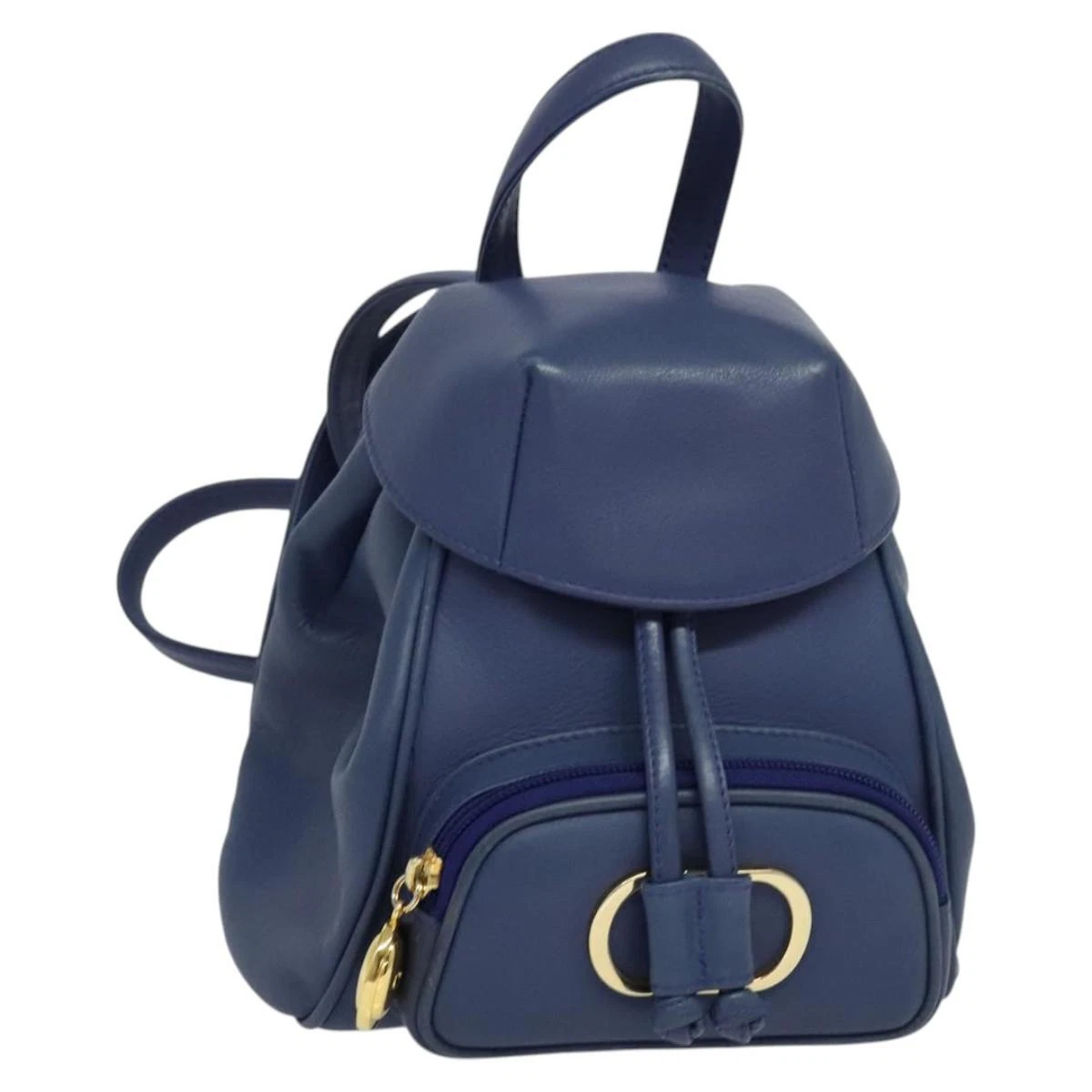 Sac à dos Christian Dior cuir bleu authentique BA875A