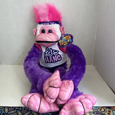 Kipp Bros. Mohawk Monkey Purple 22'' Plush Stuffed Animal Let's Hang NWT