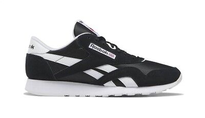 Reebok Classic Leather Nylon schwarz-weiß Herren Sportschuhe (UK_7-11) brandneu