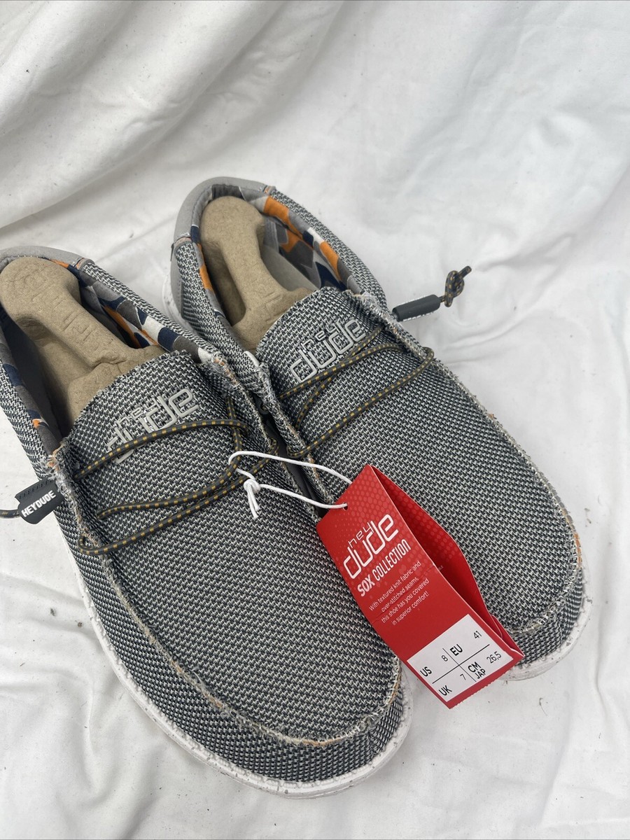 Hey Dude Wally Sox Men's Shoes Asphalt Size Bd103)