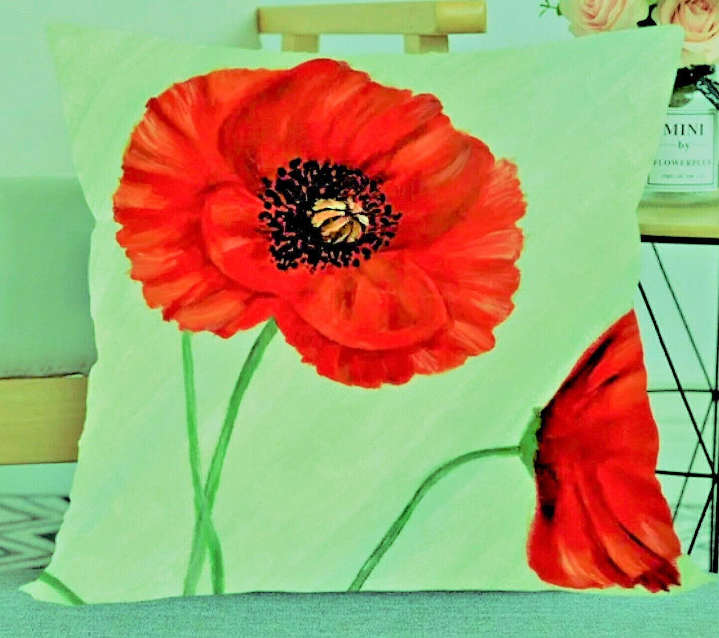 Red Poppies Flowers cushion covers NEW. 45cm x 45cm AUSSIE SELLER