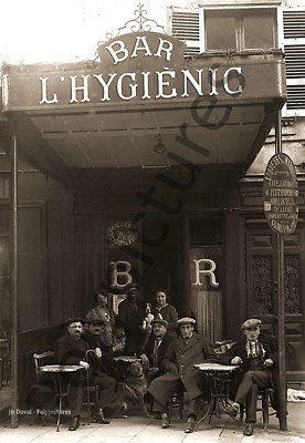 Antique Photo Former Trade Toulouse Bar Cafe Bistrot  l Hygiènic  Repro 1920