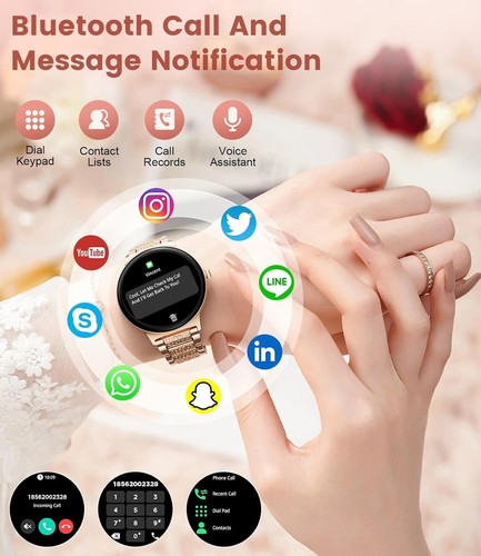 LIGE Smart Watch for Women, 2 Bands. 1.43" HD AMOLED Smartwatch iOS & Android - Picture 7 of 8