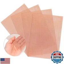 Yaocom 4 Pack 11.81 x 8.27 Inches Copper Woven Mesh Screen 99.9% Pure Copper 