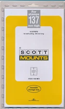 Prinz Scott Stamp Mount 137/265 mm - BLACK (Pack of 10)(137x265 137mm) STRIP 958