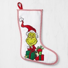 Williams Sonoma Grinch Christmas Stocking 17" X 12" NWT