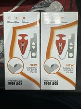 Portable Door Lock Security Device for Travel, Home, Hotel Pack Of 2