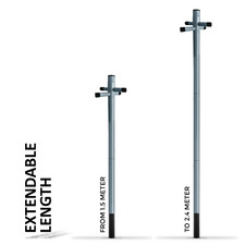 Pack of 2 Washing Line Clothes Post Pole Galvanised 2.4m/8ft with Ground Sockets