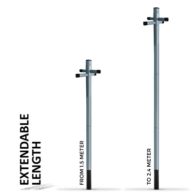 Socket Line Post Pack of 2 Washing Line Clothes Post Pole Galvanised 2.4m/8ft with ...