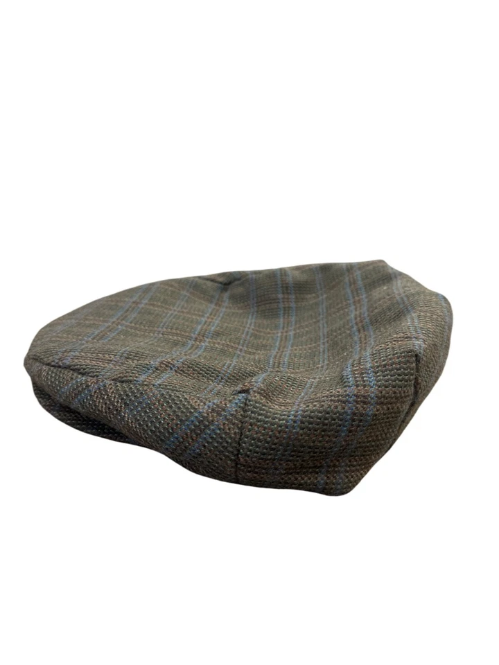 Gorra plana retro Stetson para hombre marrón y azul mezcla de lana a cuadros talla M SKU 6931 Foto 4 de 4